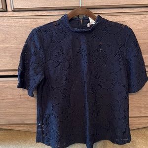 Loft lace shirt- navy